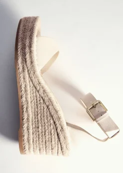 MANGO Buty*Sandały na koturnie ze sprzączkami