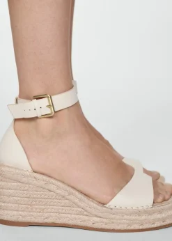 MANGO Buty*Sandały na koturnie ze sprzączkami