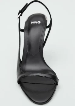 MANGO Buty|Akcesoria Skórzane*Sandały na obcasie z asymetryczną cholewką