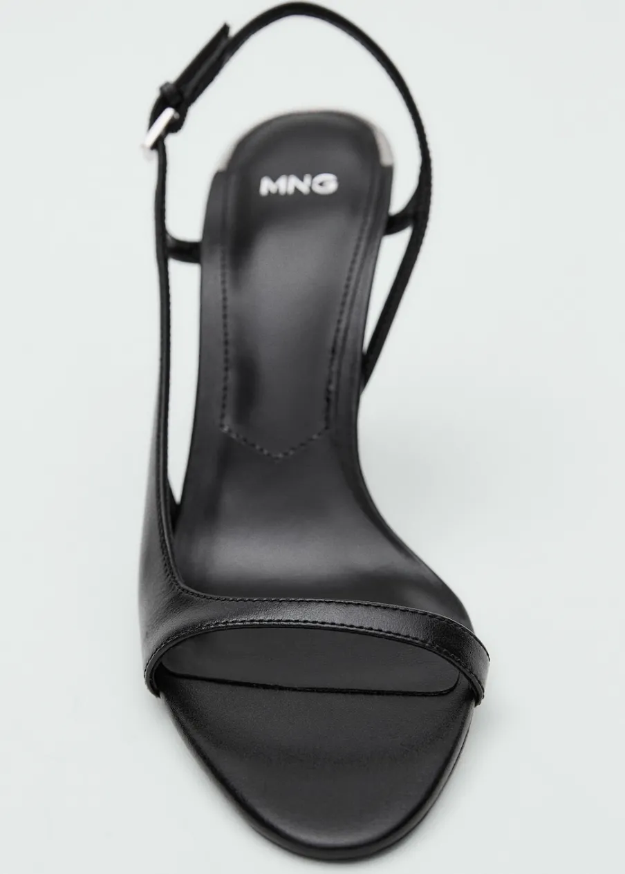 MANGO Buty|Akcesoria Skórzane*Sandały na obcasie z asymetryczną cholewką
