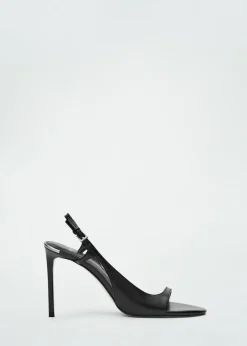 MANGO Buty|Akcesoria Skórzane*Sandały na obcasie z asymetryczną cholewką