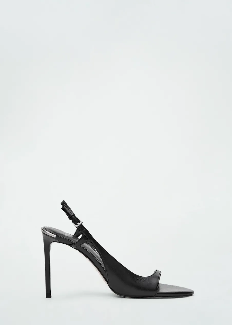 MANGO Buty|Akcesoria Skórzane*Sandały na obcasie z asymetryczną cholewką