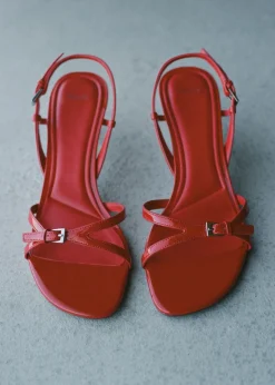 MANGO Buty*Sandały na obcasie z paskami i sprzączkami