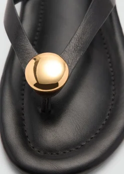 MANGO Buty|Akcesoria Skórzane*Sandały skórzane z ozdobą