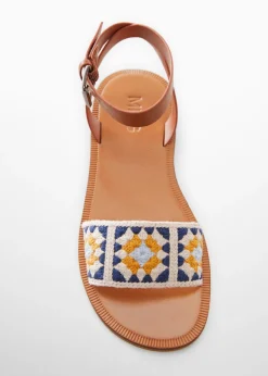 Dzieci MANGO Buty*Sandały z haftowanym paskiem