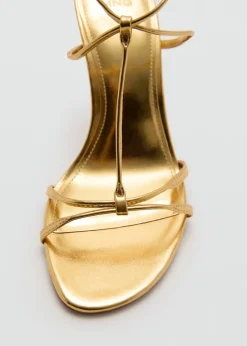 MANGO Buty*Sandały z metalicznych pasków