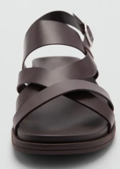 MANGO Skóra|Buty*Sandały ze skrzyżowanymi paskami z 100% skóry