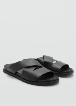 MANGO Skóra|Buty*Sandały ze skrzyżowanymi paskami z 100% skóry