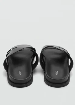 MANGO Skóra|Buty*Sandały ze skrzyżowanymi paskami z 100% skóry