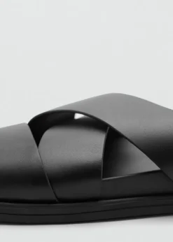 MANGO Skóra|Buty*Sandały ze skrzyżowanymi paskami z 100% skóry