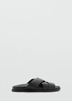 MANGO Skóra|Buty*Sandały ze skrzyżowanymi paskami z 100% skóry