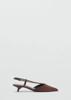 MANGO Buty*Satin kitten shoe with straps