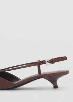 MANGO Buty*Satin kitten shoe with straps