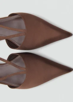 MANGO Buty*Satin kitten shoe with straps