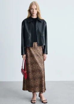 MANGO Spódnice*Satynowa spódnica w panterkę