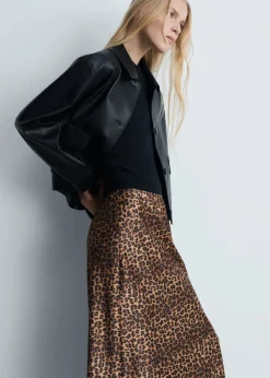 MANGO Spódnice*Satynowa spódnica w panterkę