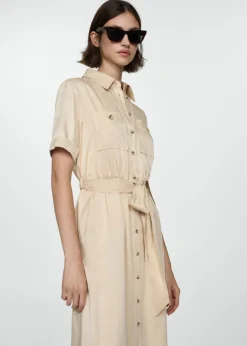 MANGO Sukienki I Kombinezony*Satynowa sukienka koszulowa