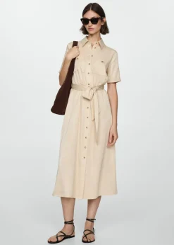 MANGO Sukienki I Kombinezony*Satynowa sukienka koszulowa