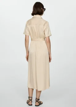 MANGO Sukienki I Kombinezony*Satynowa sukienka koszulowa