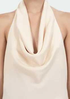 MANGO Sukienki I Kombinezony*Satynowa sukienka z drapowanym dekoltem