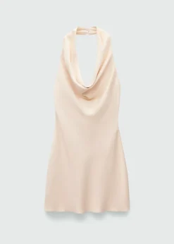 MANGO Sukienki I Kombinezony*Satynowa sukienka z drapowanym dekoltem