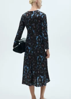 MANGO Sukienki I Kombinezony*Satynowa sukienka z drapowaniem i wzorem