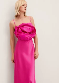 MANGO Sukienki I Kombinezony*Satynowa sukienka z dużym kwiatem