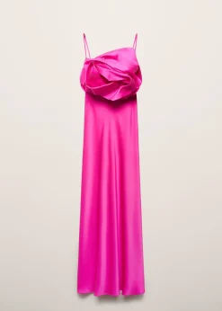 MANGO Sukienki I Kombinezony*Satynowa sukienka z dużym kwiatem