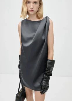 MANGO Sukienki I Kombinezony*Satynowa sukienka z węzłem