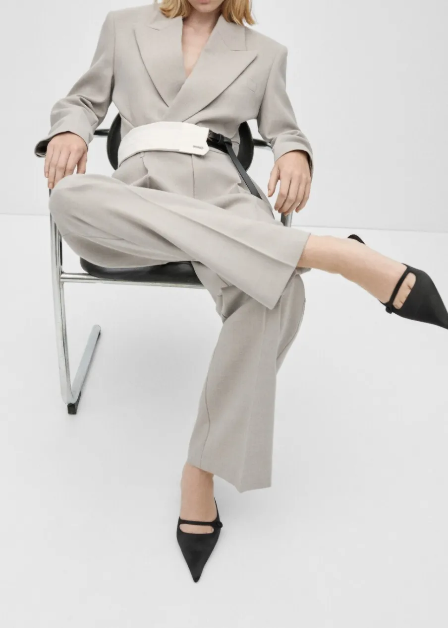 MANGO Buty*Satynowe buty na obcasie typu kaczuszka