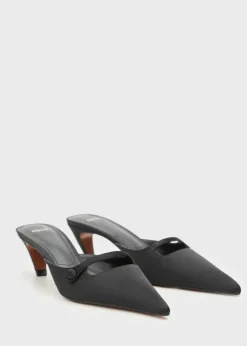 MANGO Buty*Satynowe buty na obcasie typu kaczuszka