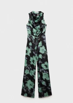 MANGO Sukienki I Kombinezony*Satynowy kombinezon z kwiatowym nadrukiem
