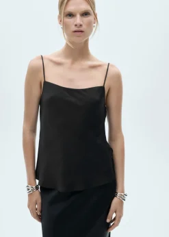 MANGO Topy*Satynowy top na cienkich ramiączkach