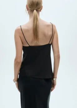 MANGO Topy*Satynowy top na cienkich ramiączkach