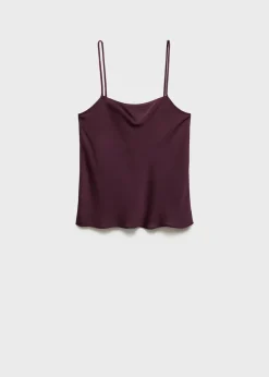 MANGO Topy*Satynowy top na cienkich ramiączkach