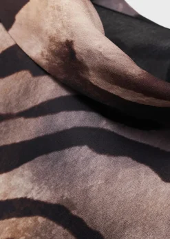 MANGO Sukienki I Kombinezony*Short satin animal print dress