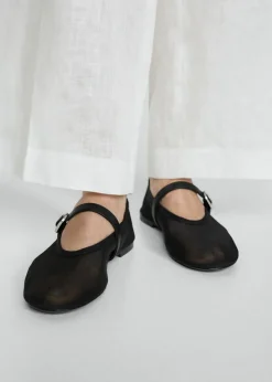 MANGO Buty*Siatkowe baleriny z paskiem na sprzączkę