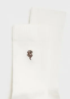 MANGO Bielizna*Skarpetki bawełniane z haftem