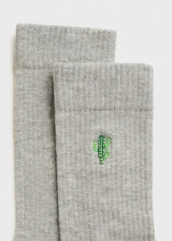 MANGO Bielizna*Skarpetki bawełniane z haftem