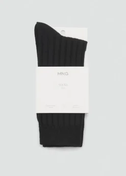 MANGO Więcej Akcesoriów*Skarpetki z mieszanki wełny w prążki