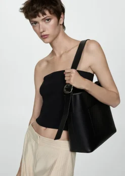 MANGO Torebki|Akcesoria Skórzane*Skórzana torba shopper