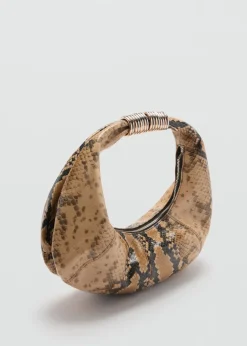 MANGO Akcesoria Skórzane*Skórzana torba z efektem skóry węża