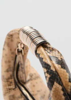 MANGO Akcesoria Skórzane*Skórzana torba z efektem skóry węża