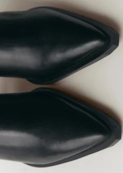 MANGO Buty|Akcesoria Skórzane*Skórzane botki w szpic