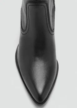 MANGO Buty|Akcesoria Skórzane*Skórzane botki w szpic