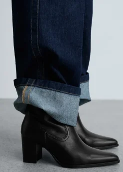 MANGO Buty|Akcesoria Skórzane*Skórzane botki w szpic