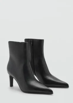 MANGO Buty|Akcesoria Skórzane*Skórzane botki w szpic