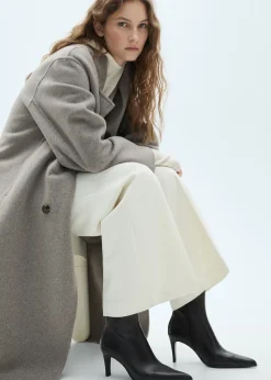 MANGO Buty|Akcesoria Skórzane*Skórzane botki w szpic