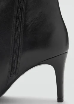 MANGO Buty|Akcesoria Skórzane*Skórzane botki w szpic