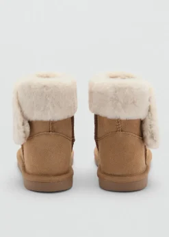 Dzieci MANGO Buty*Skórzane botki z futrem